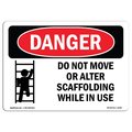Signmission OSHA Sign, Do Not Move Or Alter Scaffolding, 18in X 12in Rigid Plastic, 12" W, 18" L, Landscape OS-DS-P-1218-L-1648